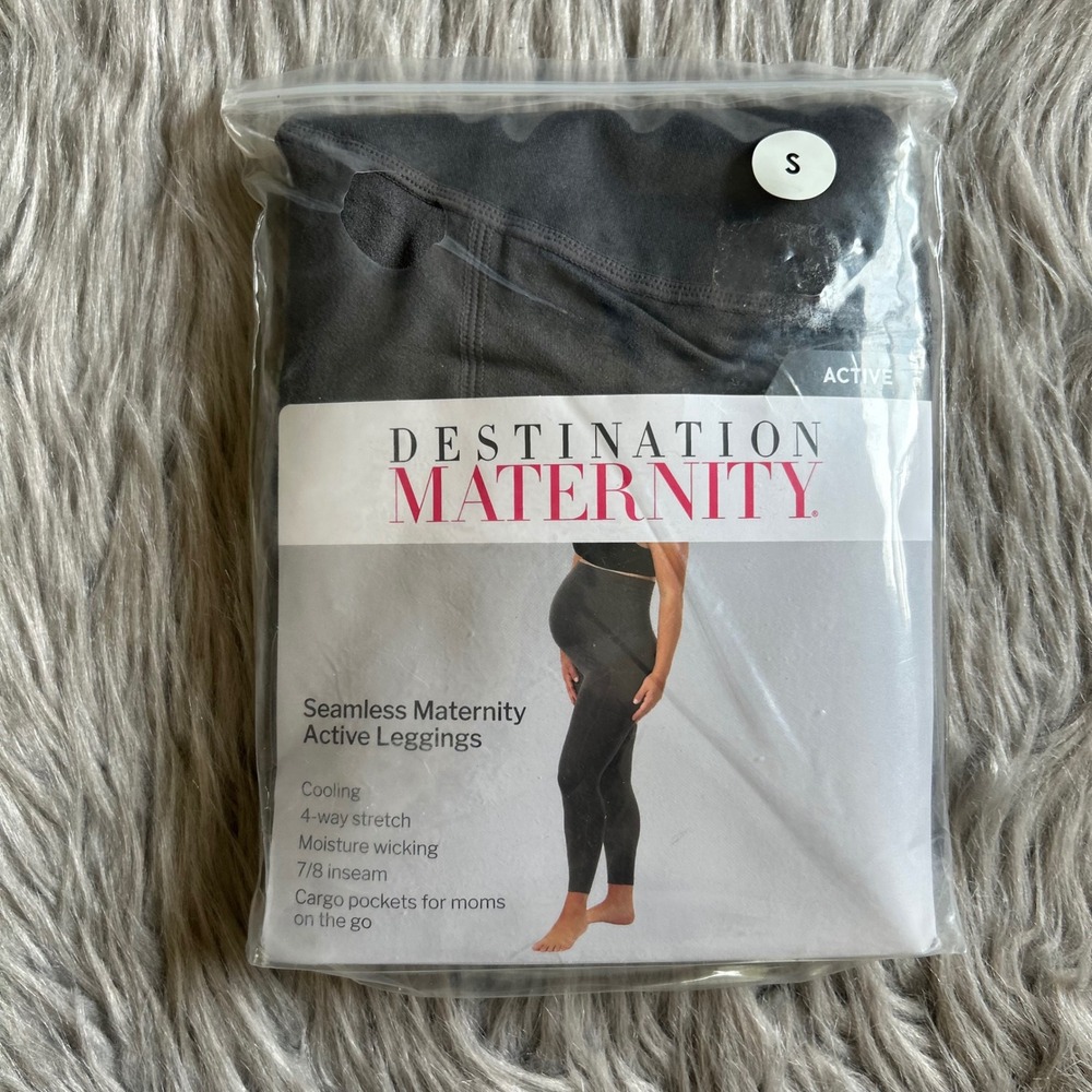 Destination Maternity Seamless Active Maternity Leggings Womens Size‎ Small Gray